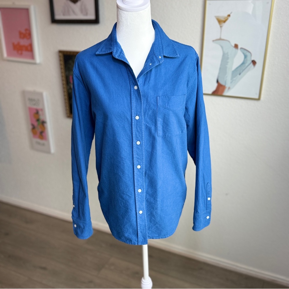 Everlane Blue Cotton Button-Down Shirt, US8